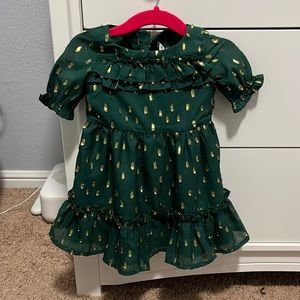6-12m Green and gold Janie and Jack holiday dress